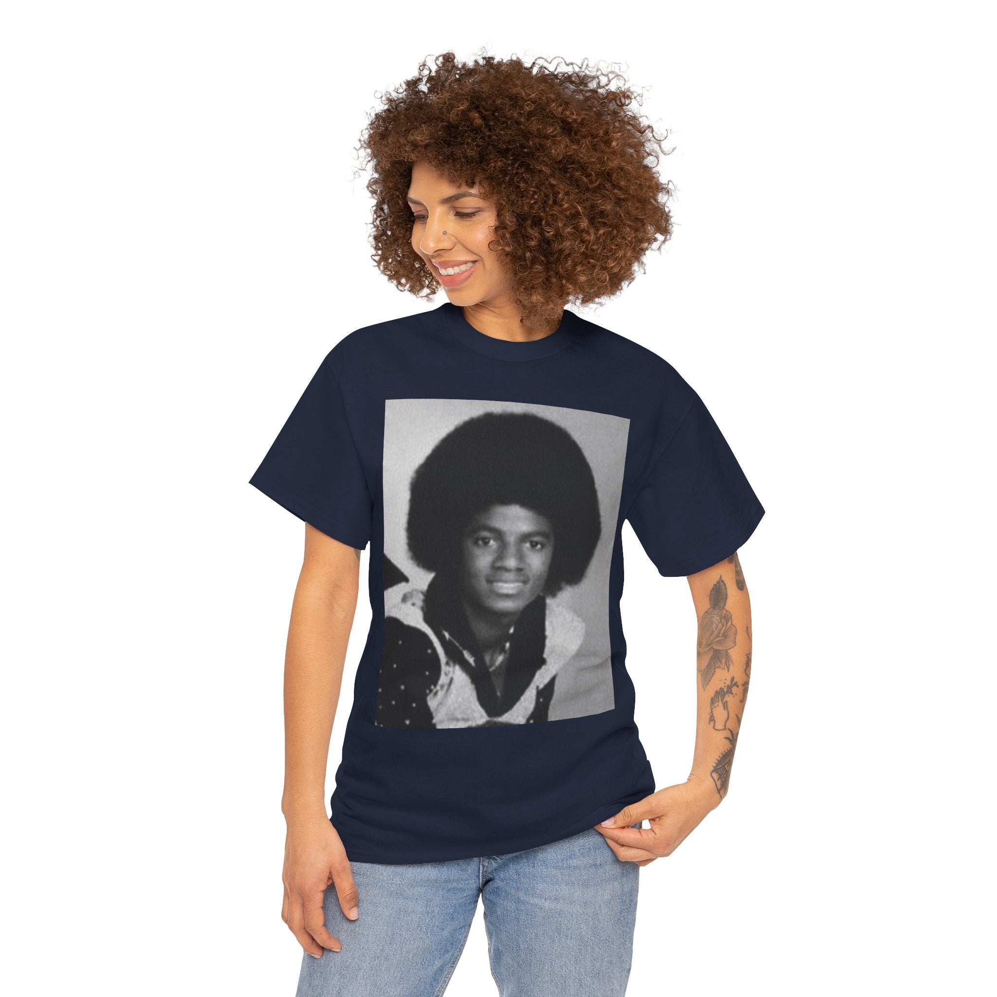 Graphic Tee — Retro Portrait Front with Black Power Fist Back