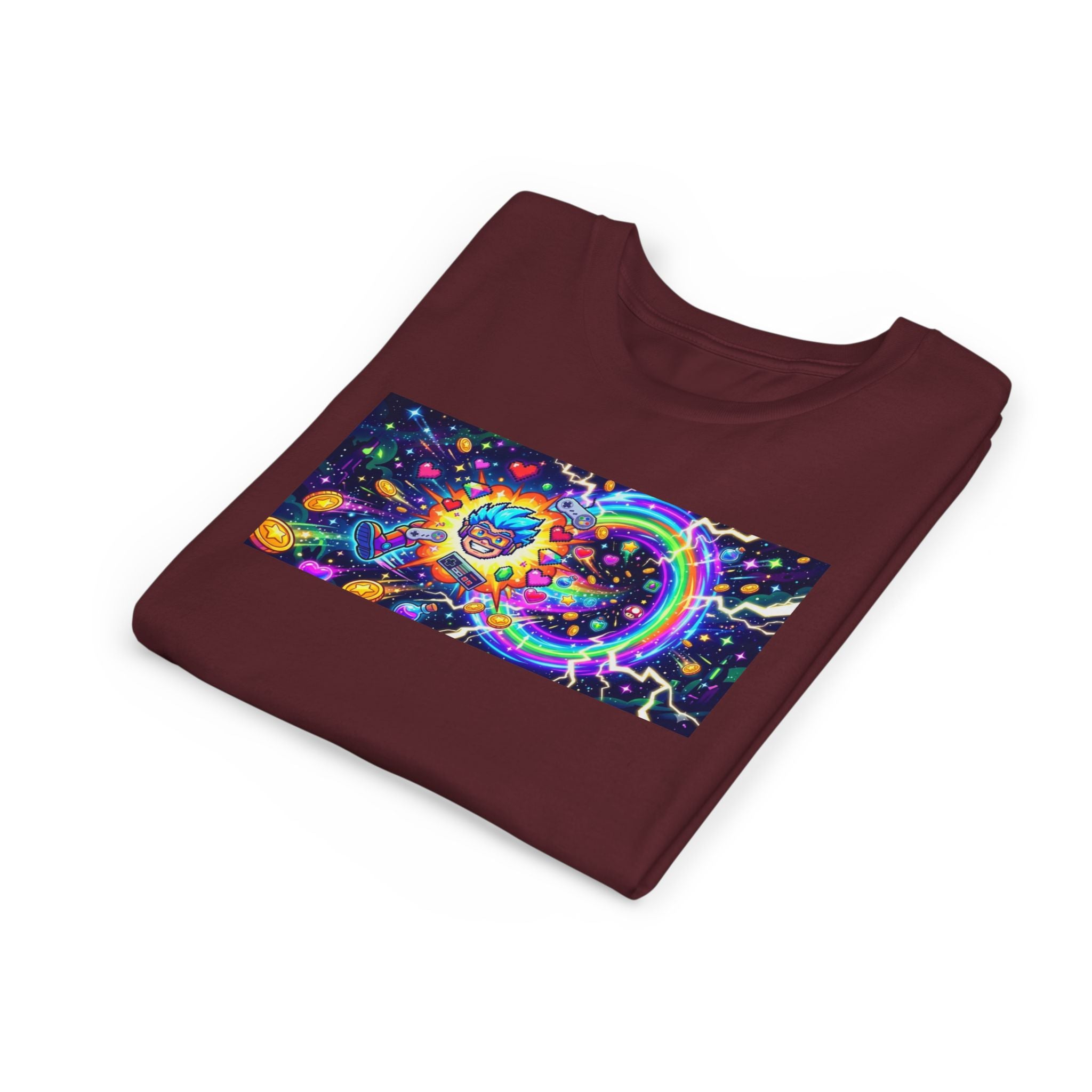 Kids Gaming Tee — Neon Rainbow Portal Gamer Shirt