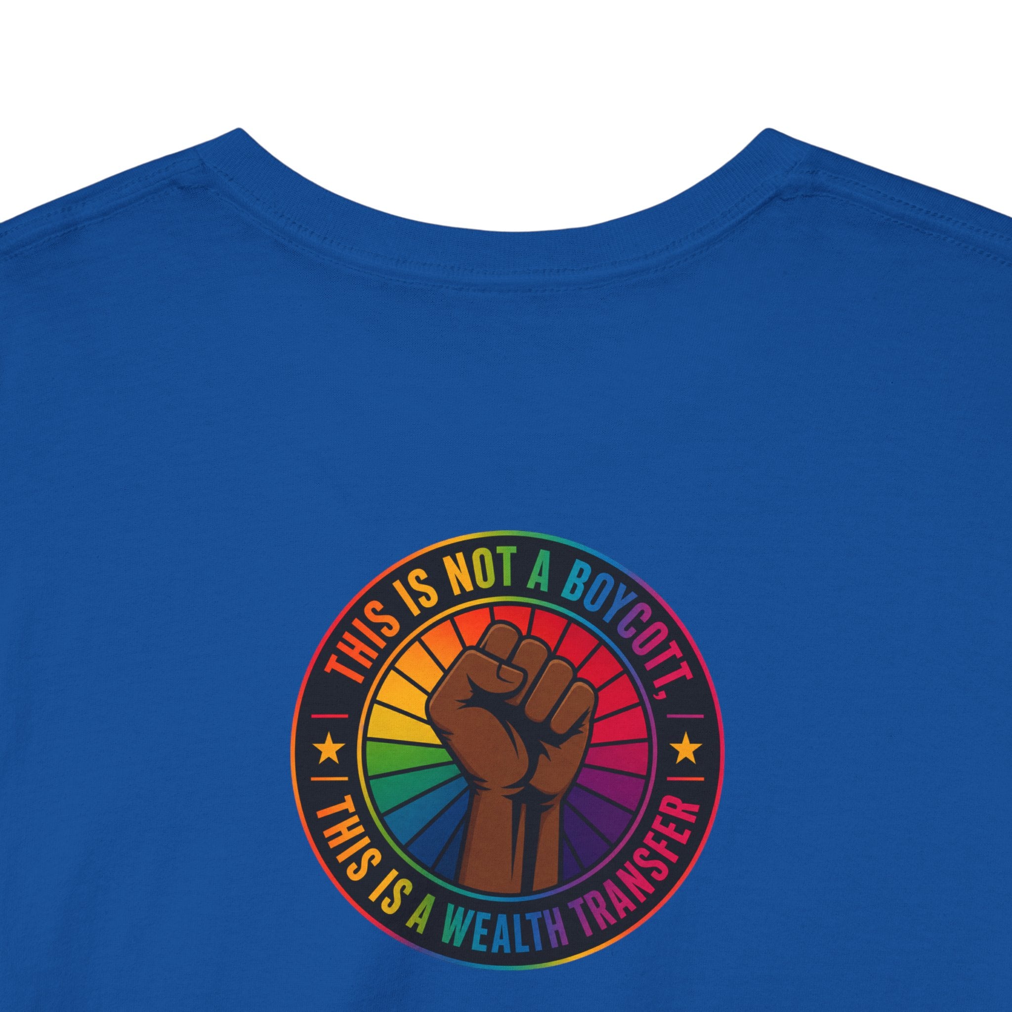 Graphic Tee — "I'm White, But Not THAT White" Illustration with Back Raised Fist Logo