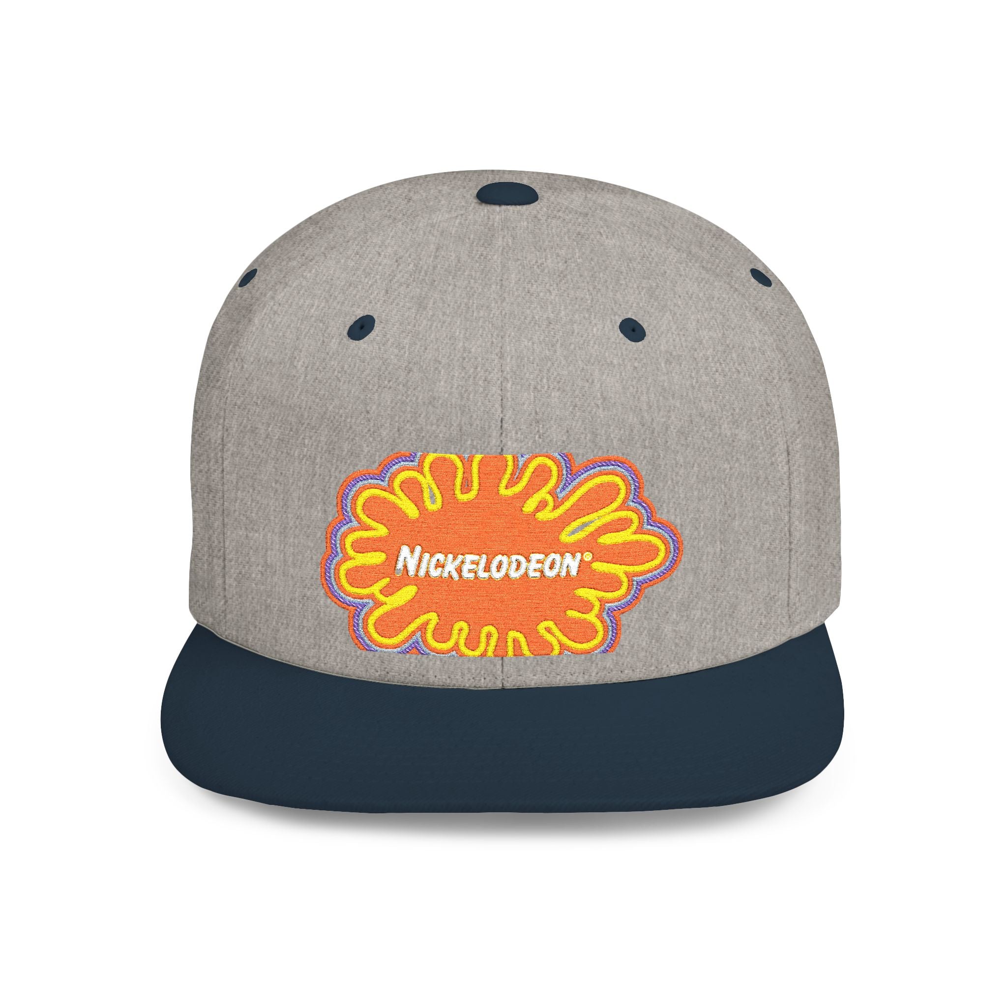 Nickelodeon Slime Logo Flat Bill Snapback Hat — Retro 90s Cartoon Cap