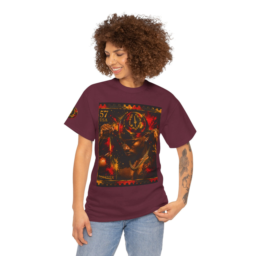 T-Shirt — Regal Afrocentric Portrait Tee (57 USA Stamp Design)