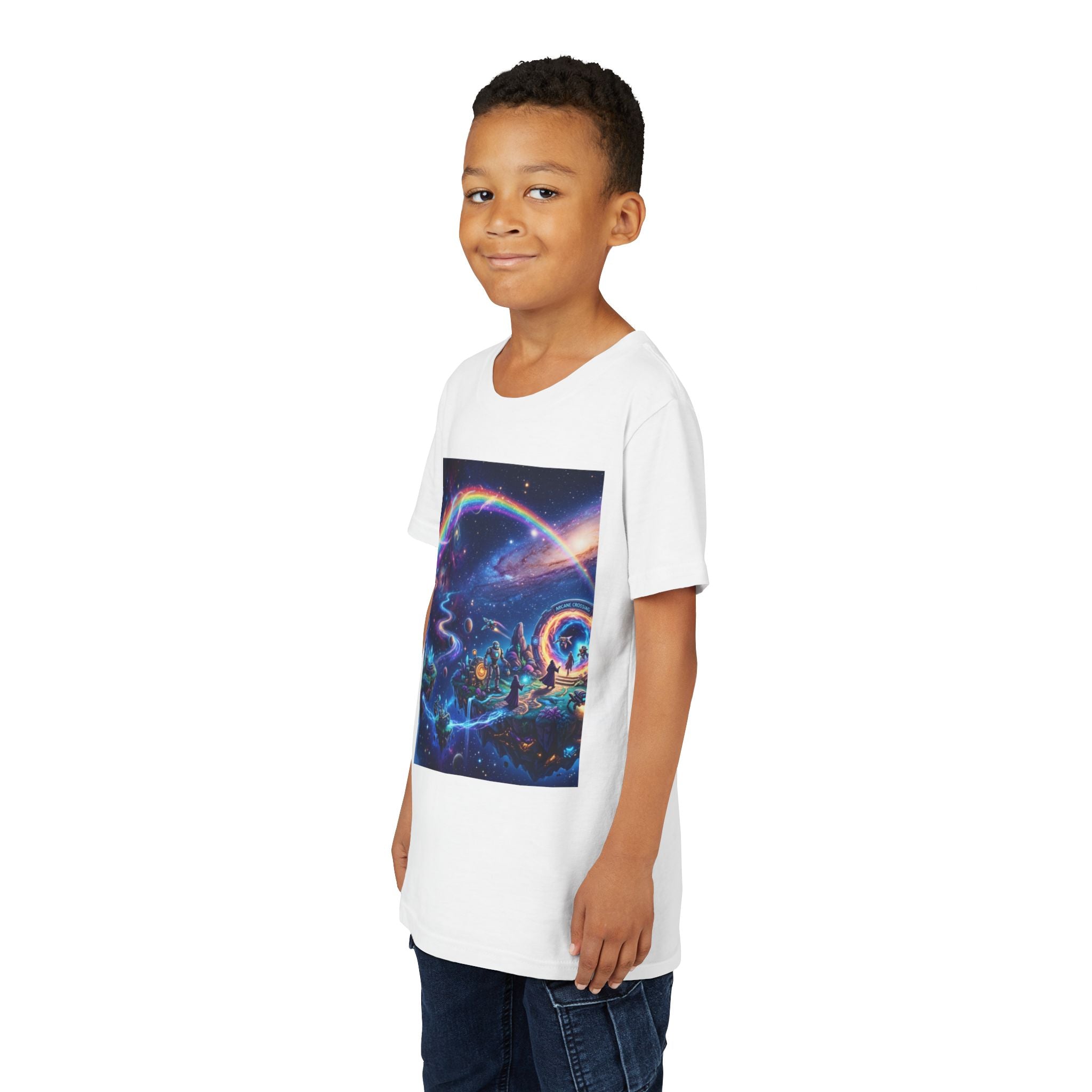 Galaxy Fantasy Youth Tee — Floating Islands, Robots & Magic Portals