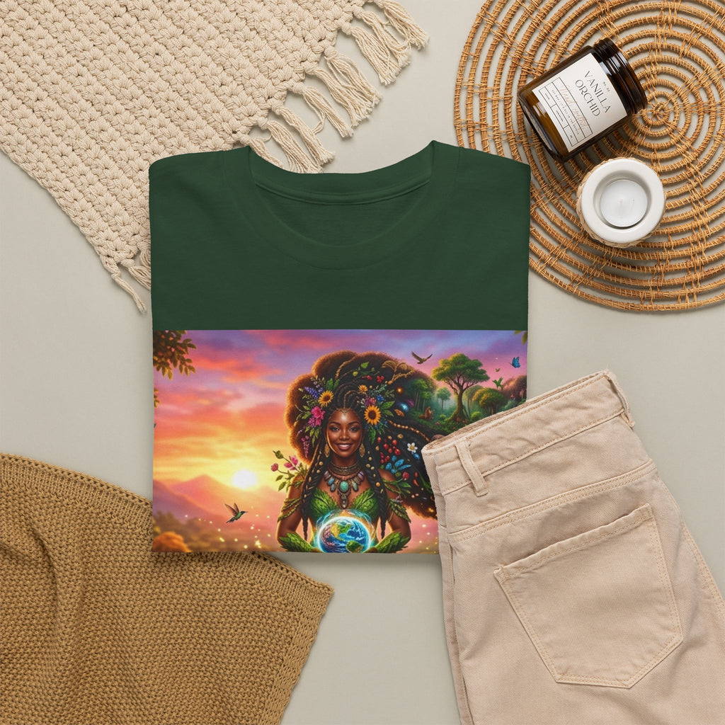 Earth Goddess T-Shirt — Vibrant Floral Nature Mother Graphic Tee