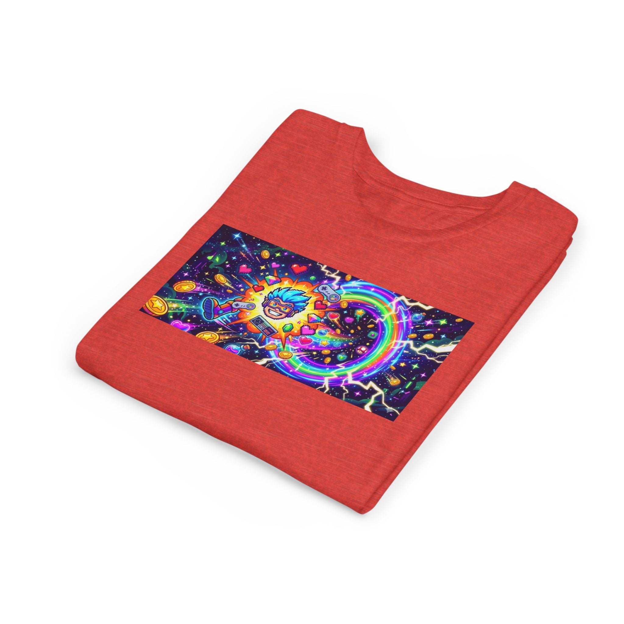 Kids Gaming Tee — Neon Rainbow Portal Gamer Shirt