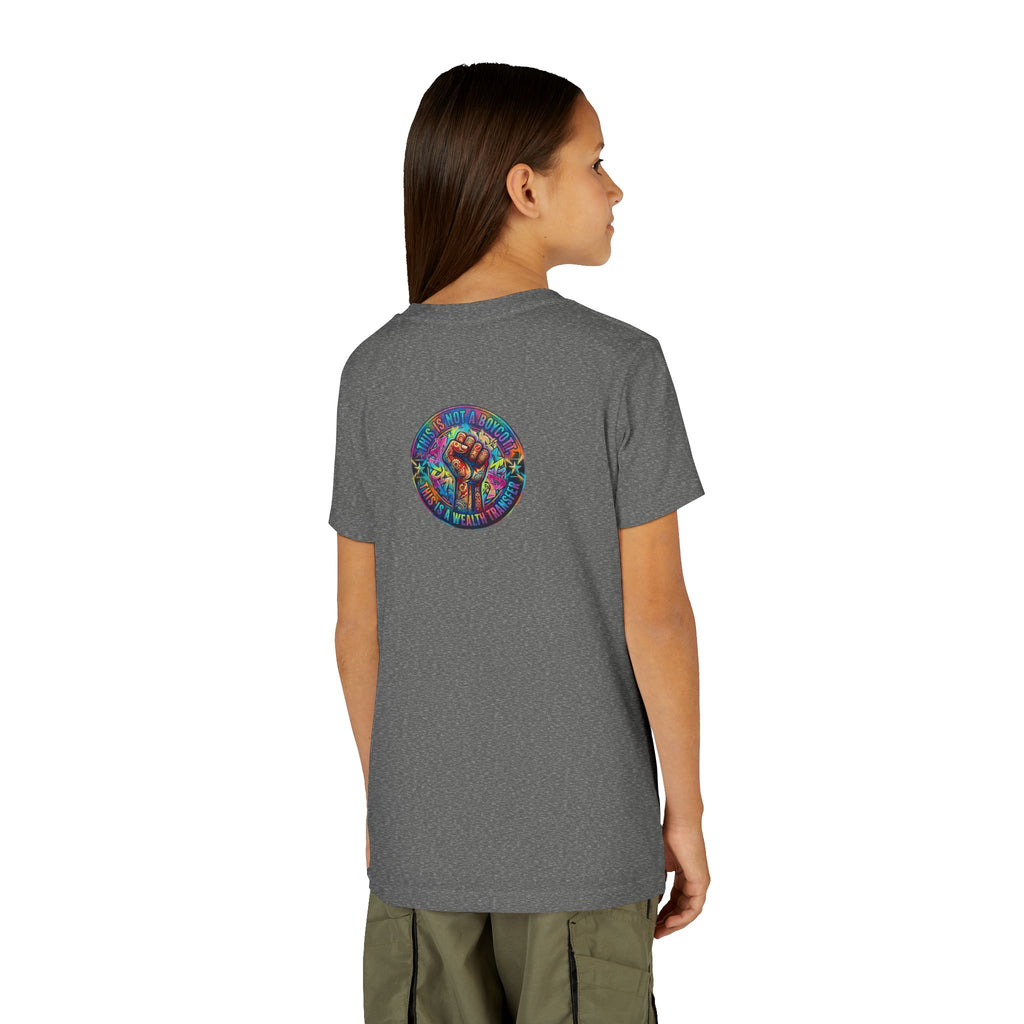 Retro Pixel Explosion Youth Tee — Smiling Avatar, Hearts, Gems & Controllers