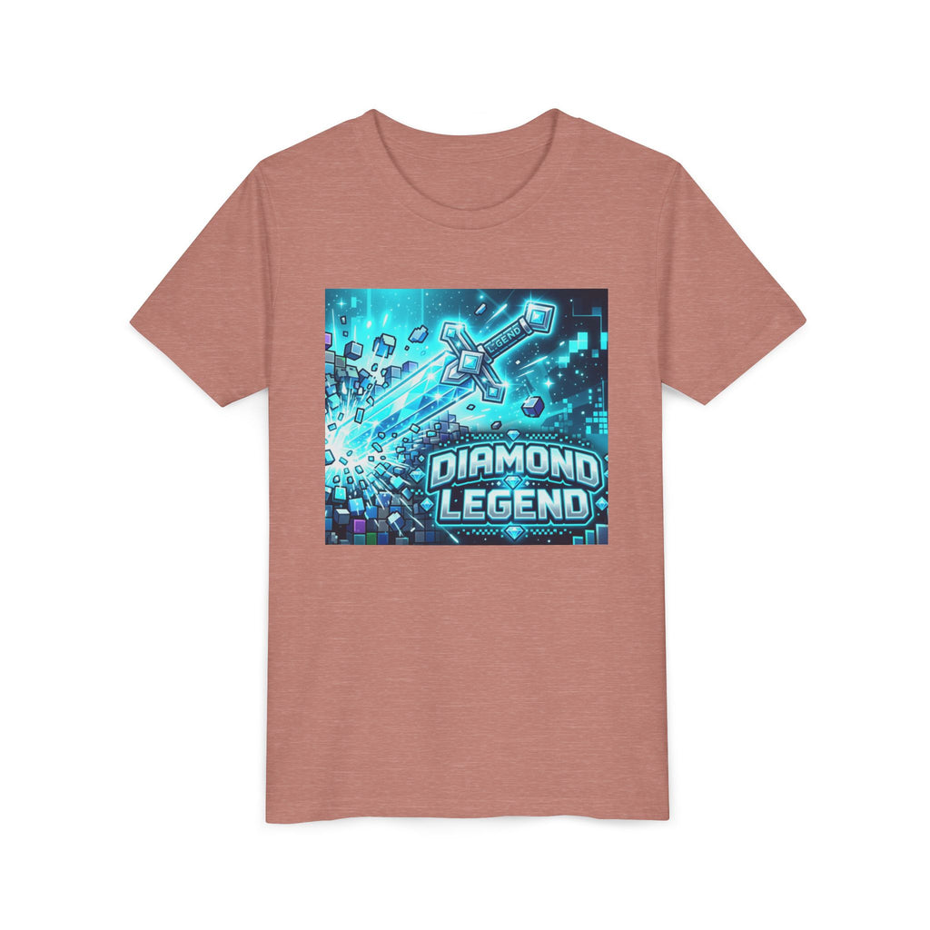 Youth Diamond Legend Tee — Pixel Minecraft-Style Gem Graphic Shirt