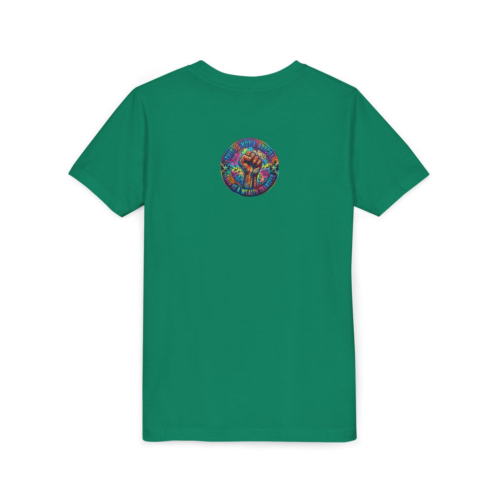 Funny Character Crew Youth Tee — Colorful Crazy Faces Graphic