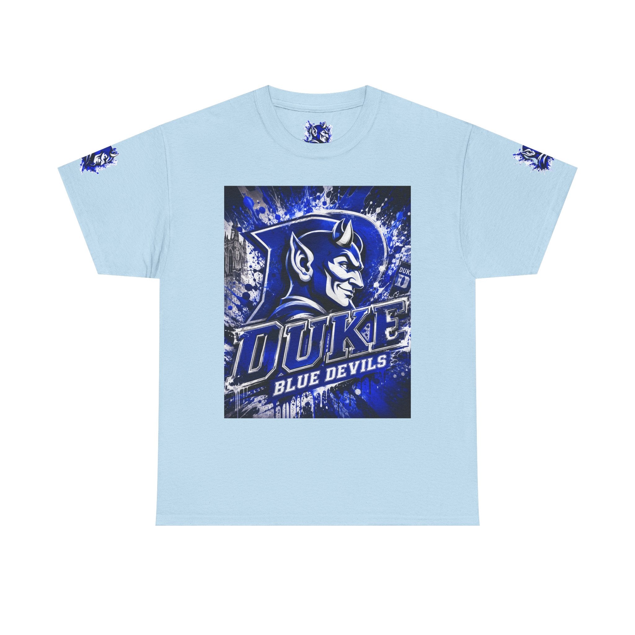 Duke Blue Devils Graphic Tee — Splatter Devil Logo T‑Shirt