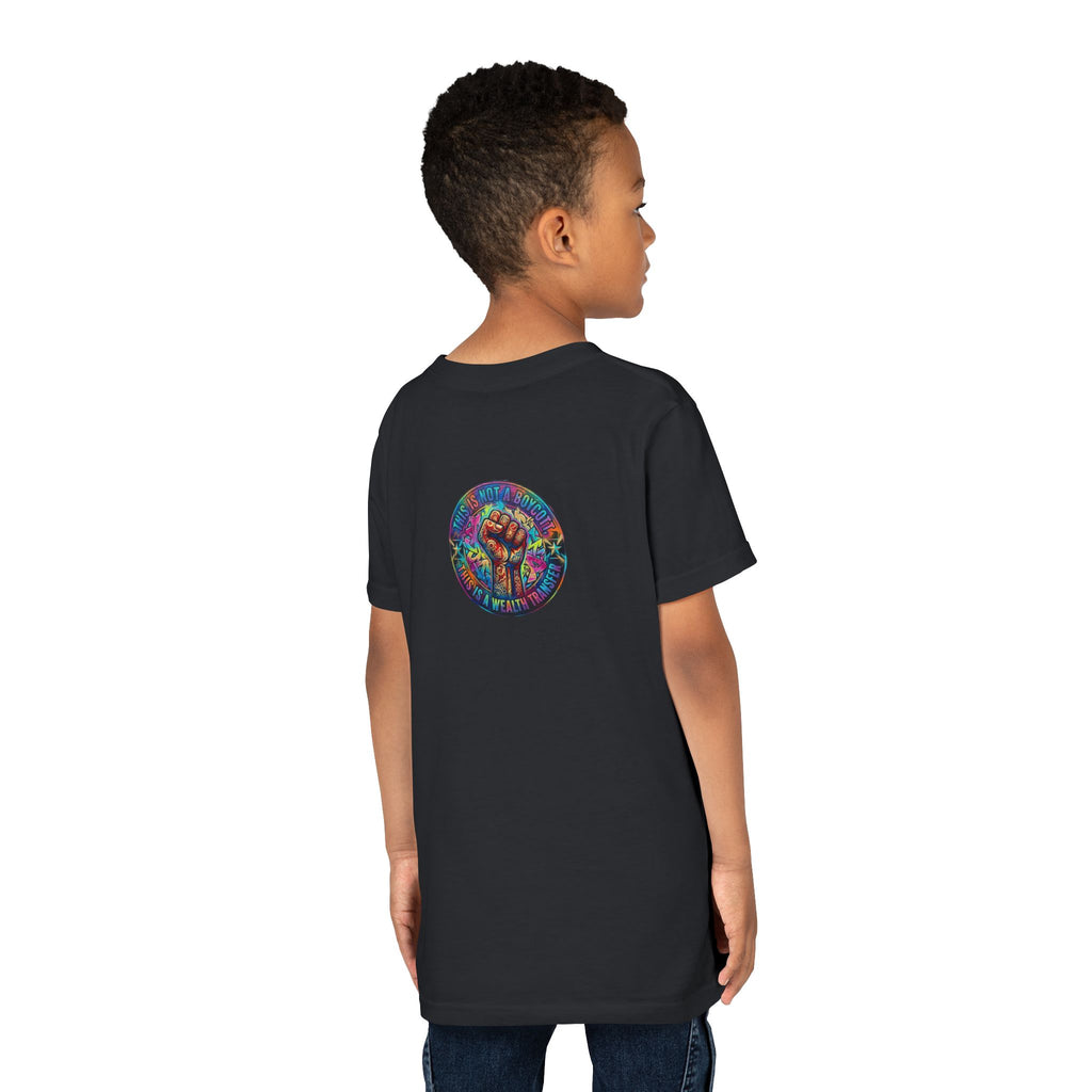 Retro Pixel Explosion Youth Tee — Smiling Avatar, Hearts, Gems & Controllers