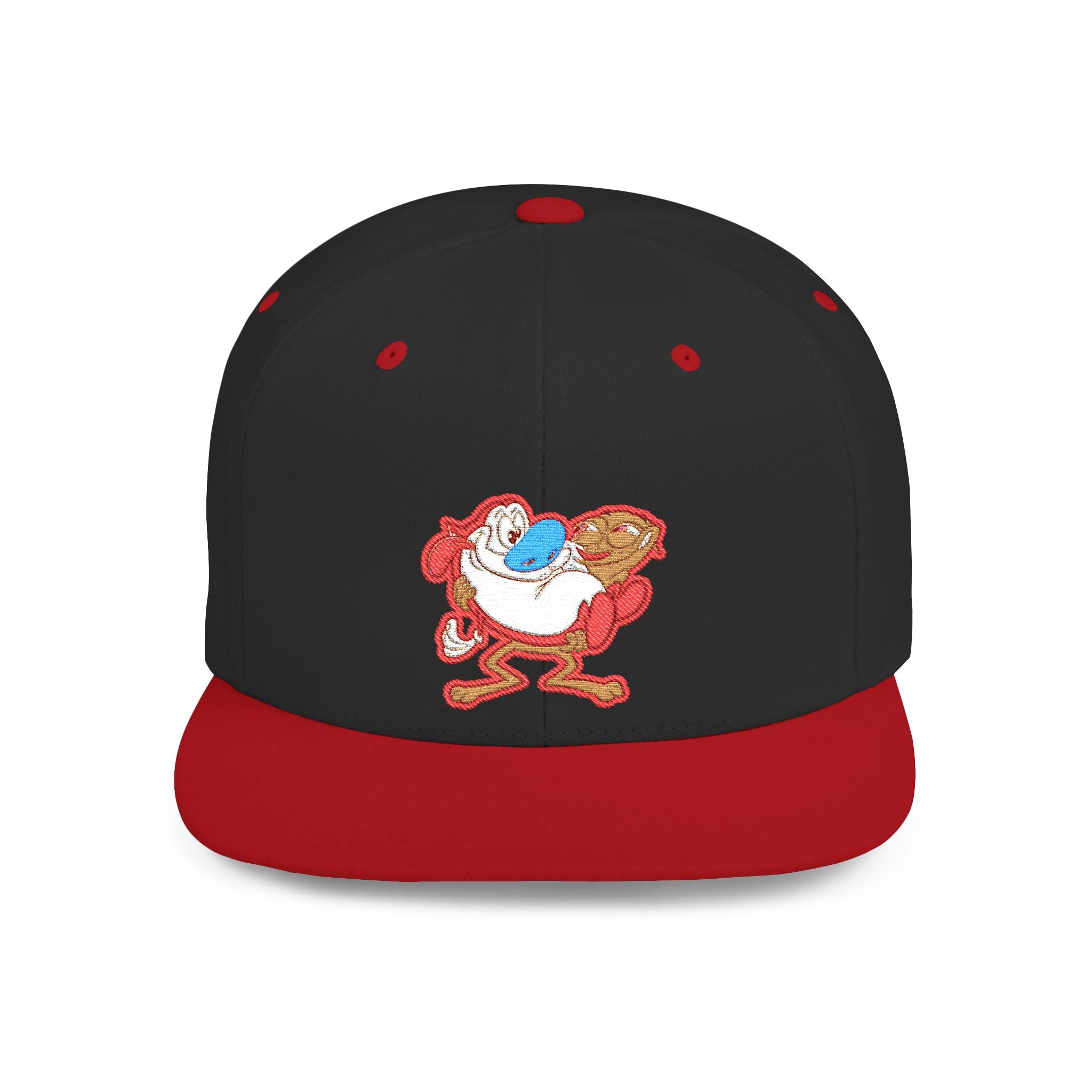 Retro Cartoon Egg Character Flat Bill Snapback Hat
