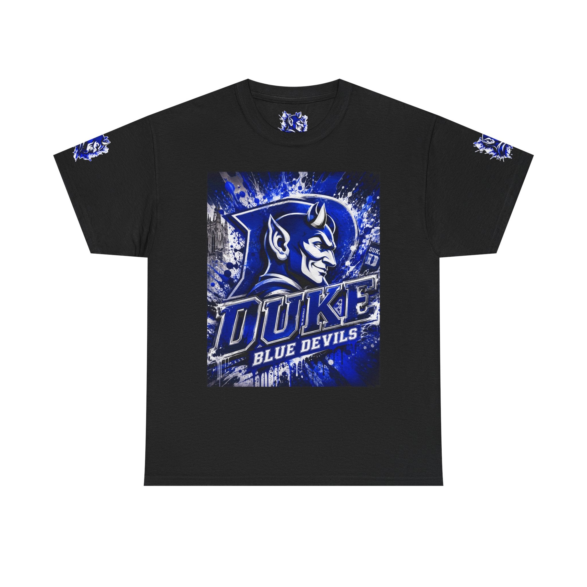 Duke Blue Devils Graphic Tee — Splatter Devil Logo T‑Shirt