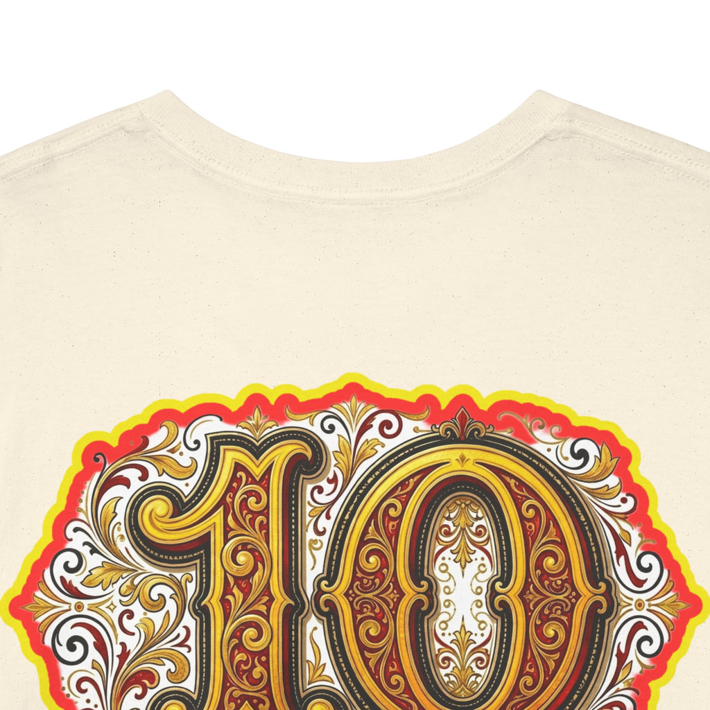 Fat Man Graphic Tee — Retro Boxing Design with '10' Back Patch