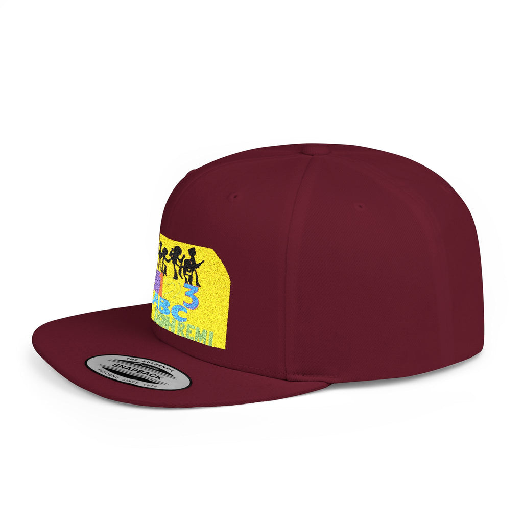 Flat Bill Snapback Hat — Retro Dance Crew Graphic Cap