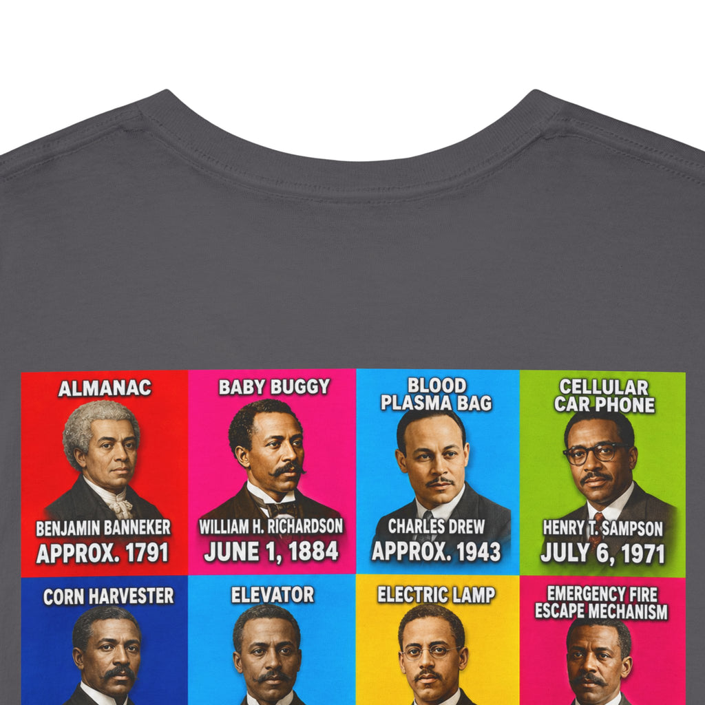Black inventors Grid T‑Shirt — Colorful Historical Portraits Tee