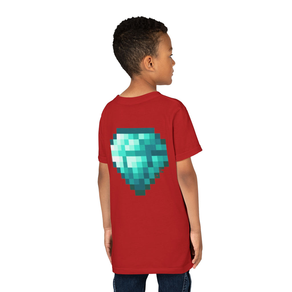 Youth Diamond Legend Tee — Pixel Minecraft-Style Gem Graphic Shirt