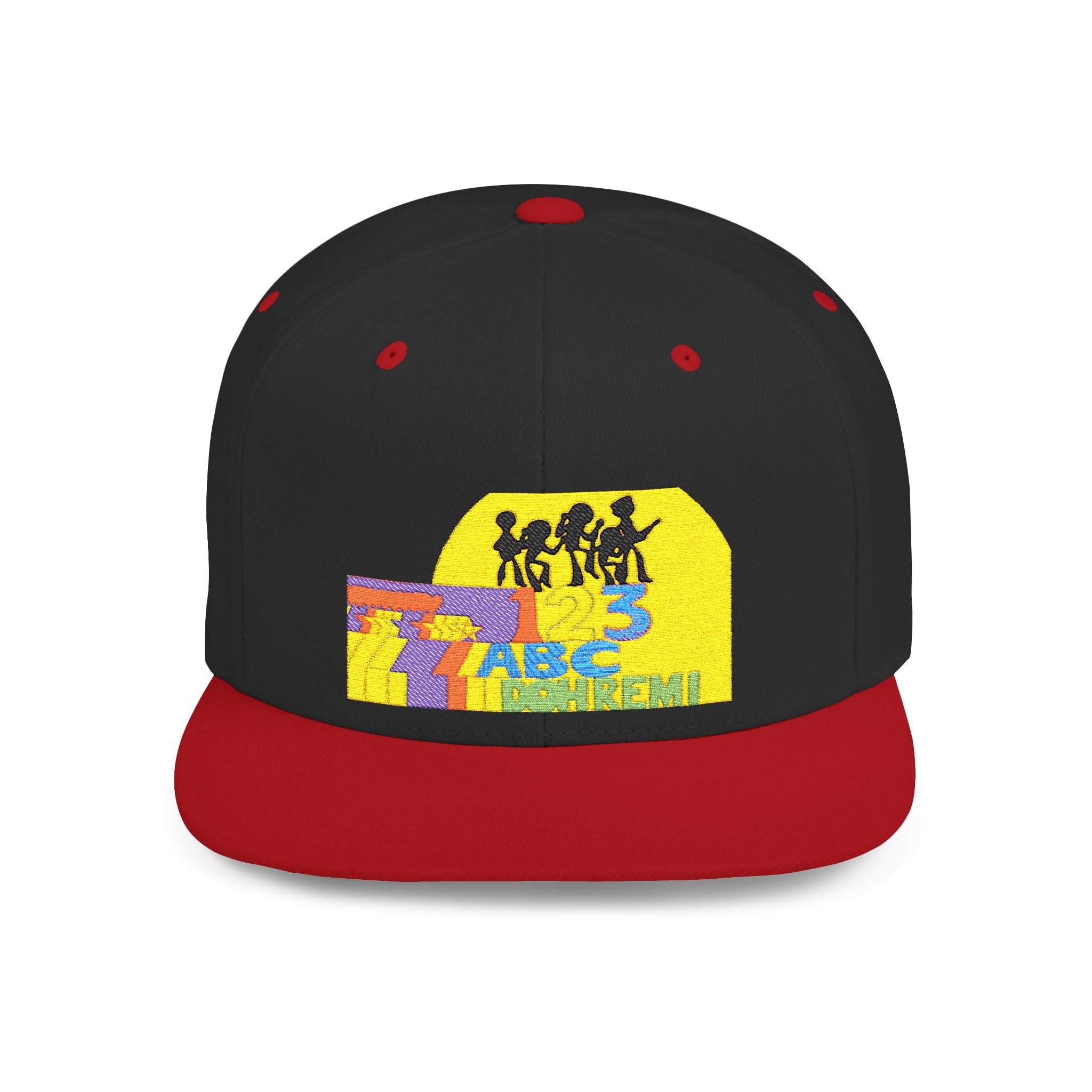 Flat Bill Snapback Hat — Retro Dance Crew Graphic Cap
