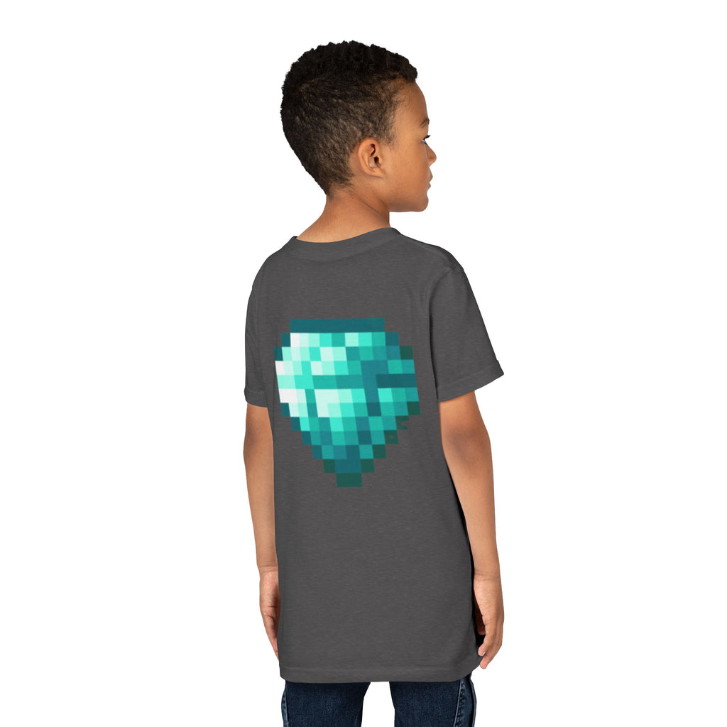 Youth Diamond Legend Tee — Pixel Minecraft-Style Gem Graphic Shirt