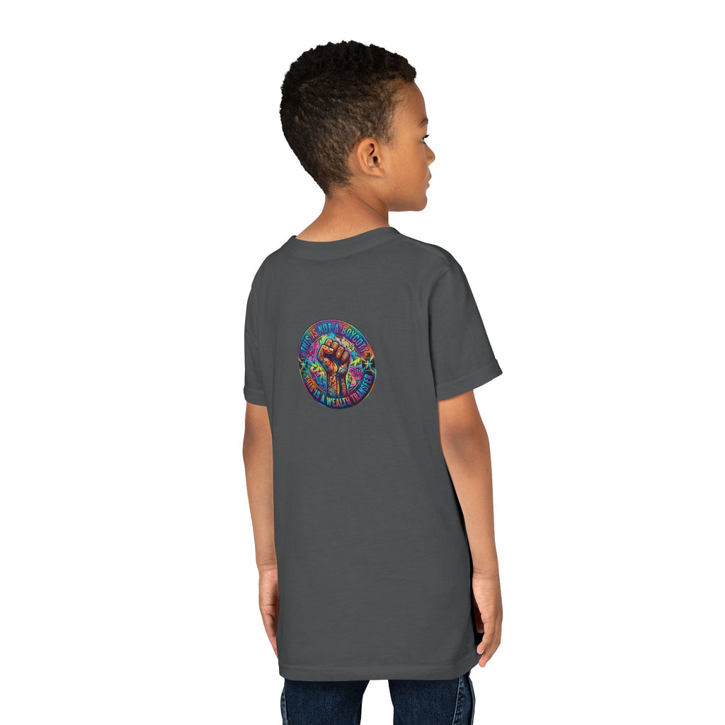 Retro Pixel Explosion Youth Tee — Smiling Avatar, Hearts, Gems & Controllers