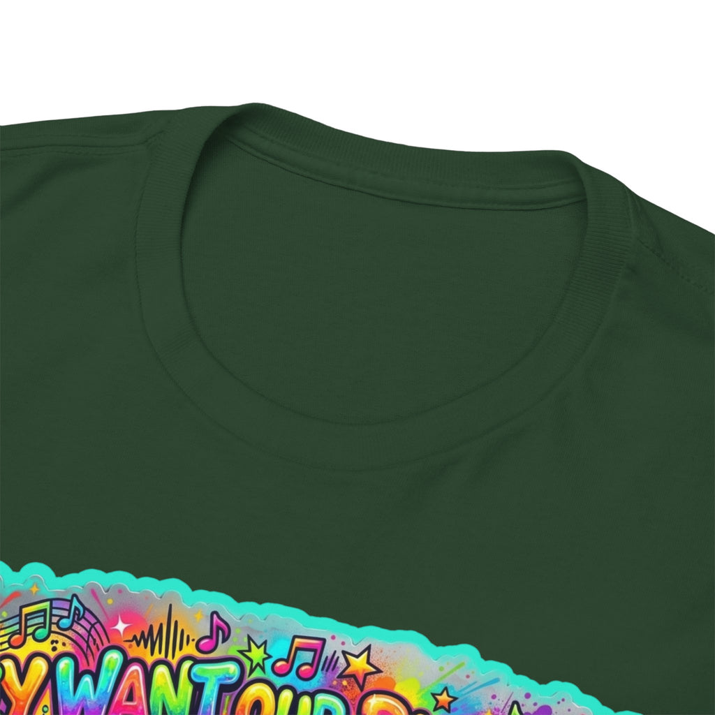 Music Vibes Tee — “They Want Our Rhythm But They Don’t Want Our Blues” Psychedelic Drip Note T-Shirt