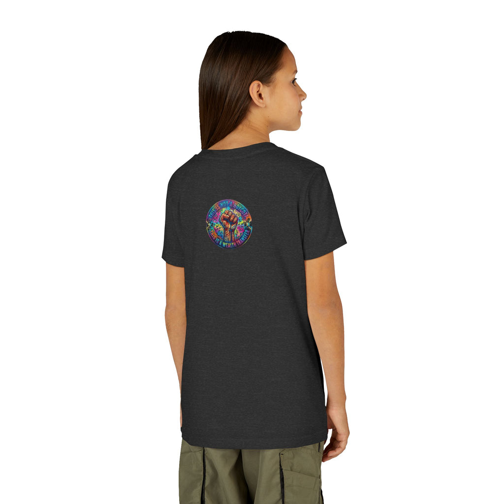 Youth Trophy Lightning Tee — Winning Kids' Short Sleeve Shirt with Stars & Confetti