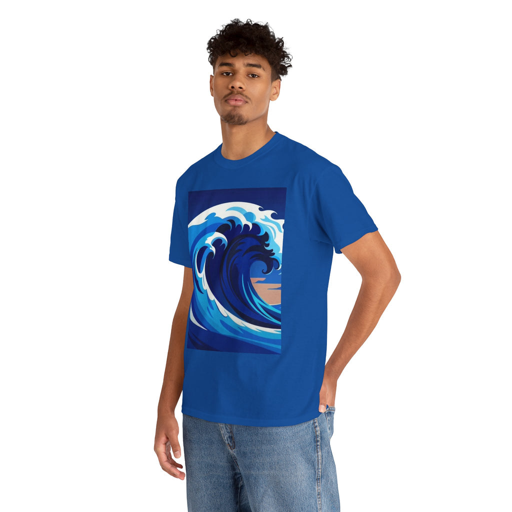 T-Shirt — Coastal Wave Graphic Tee (Ocean Sunset Wave Art)