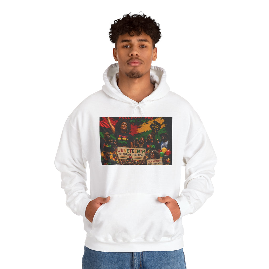 Juneteenth Celebration Hoodie — Juneteenth 1865 Freedom Retro Graphic Hooded Sweatshirt