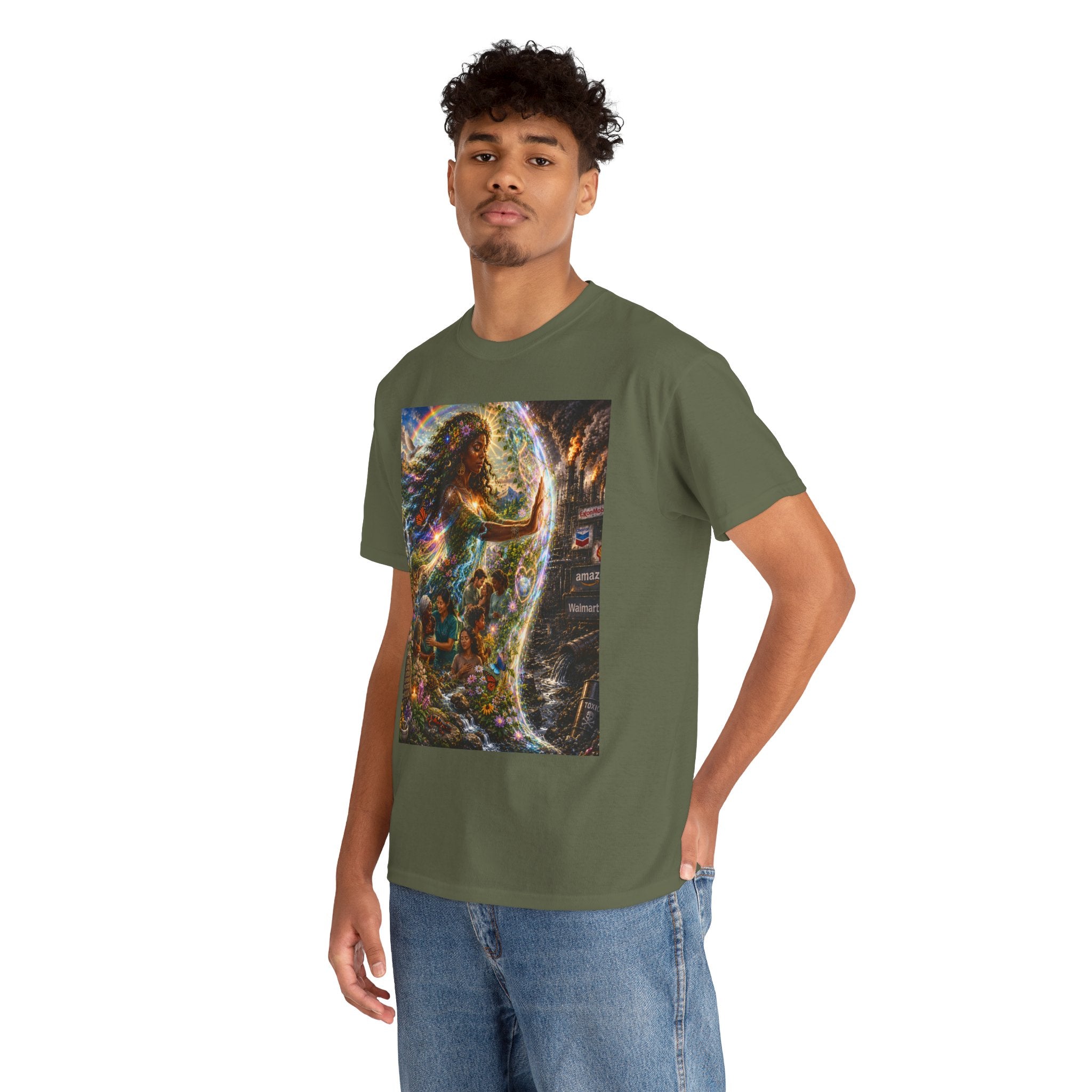 Cosmic Guardian Tee — Earth Mother Spiritual Graphic T-Shirt