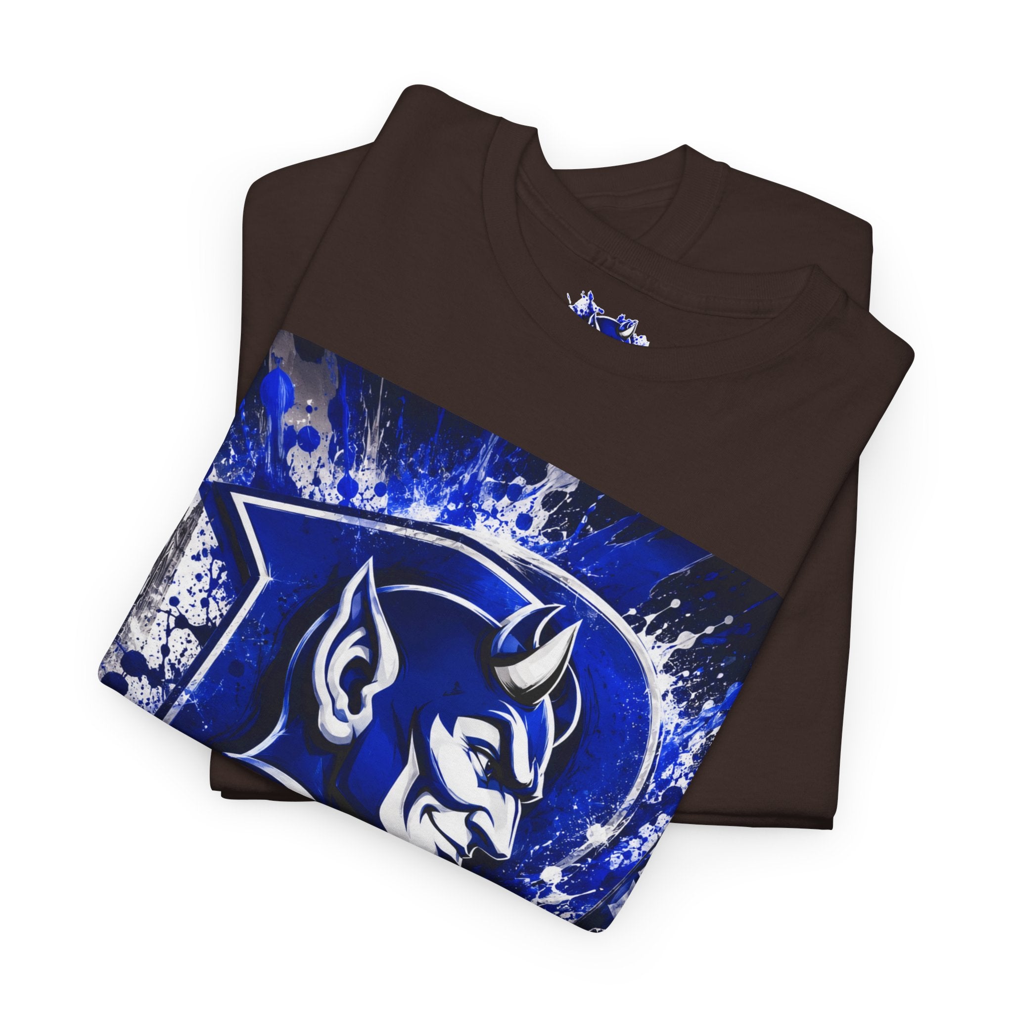 Duke Blue Devils Graphic Tee — Splatter Devil Logo T‑Shirt