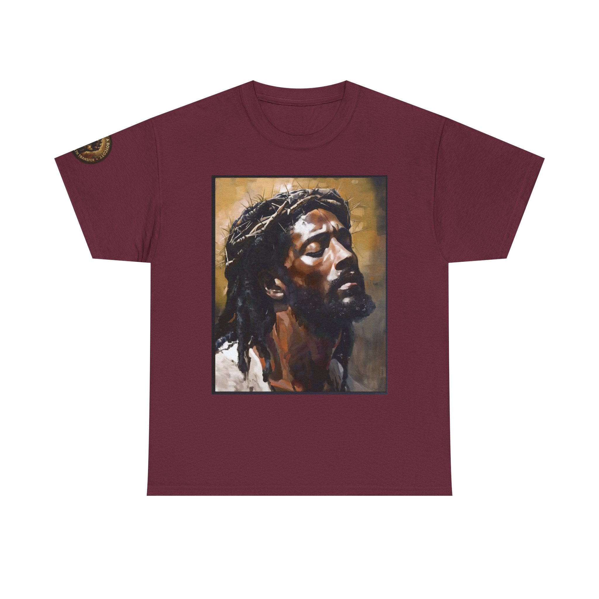 Jesus Portrait Tee with 'This Is Not A Boycott — This Is A Wealth Transfer' Back Emblem