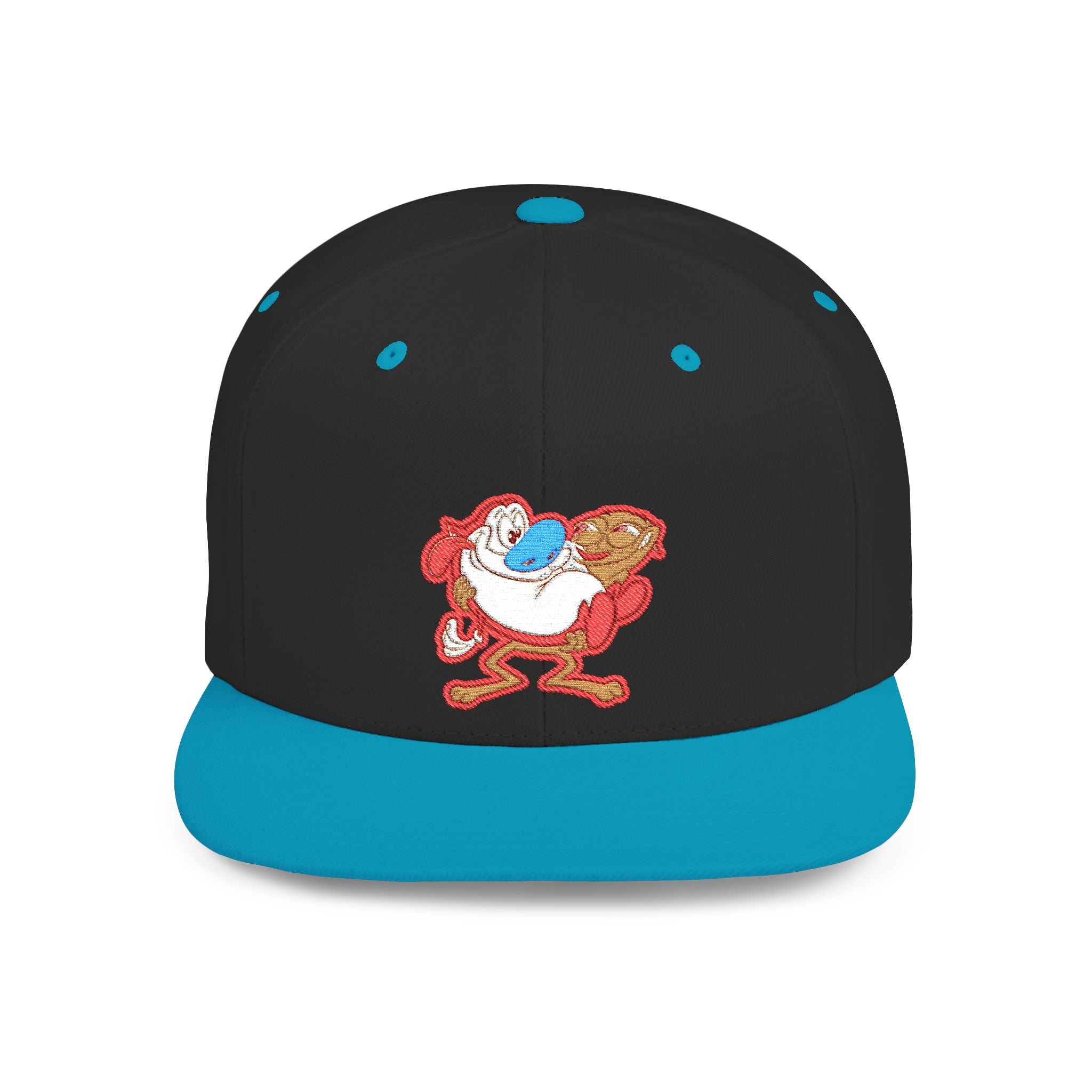 Retro Cartoon Egg Character Flat Bill Snapback Hat