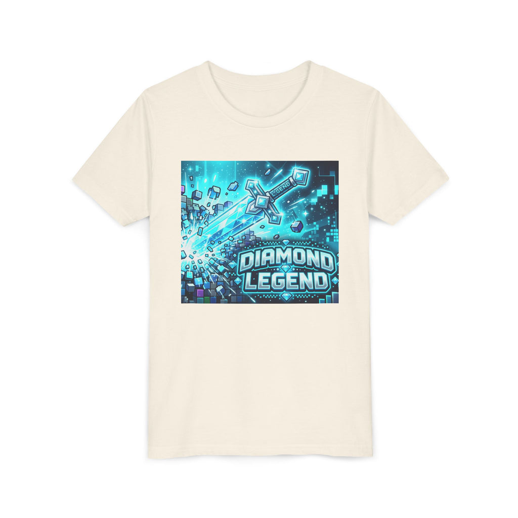 Youth Diamond Legend Tee — Pixel Minecraft-Style Gem Graphic Shirt