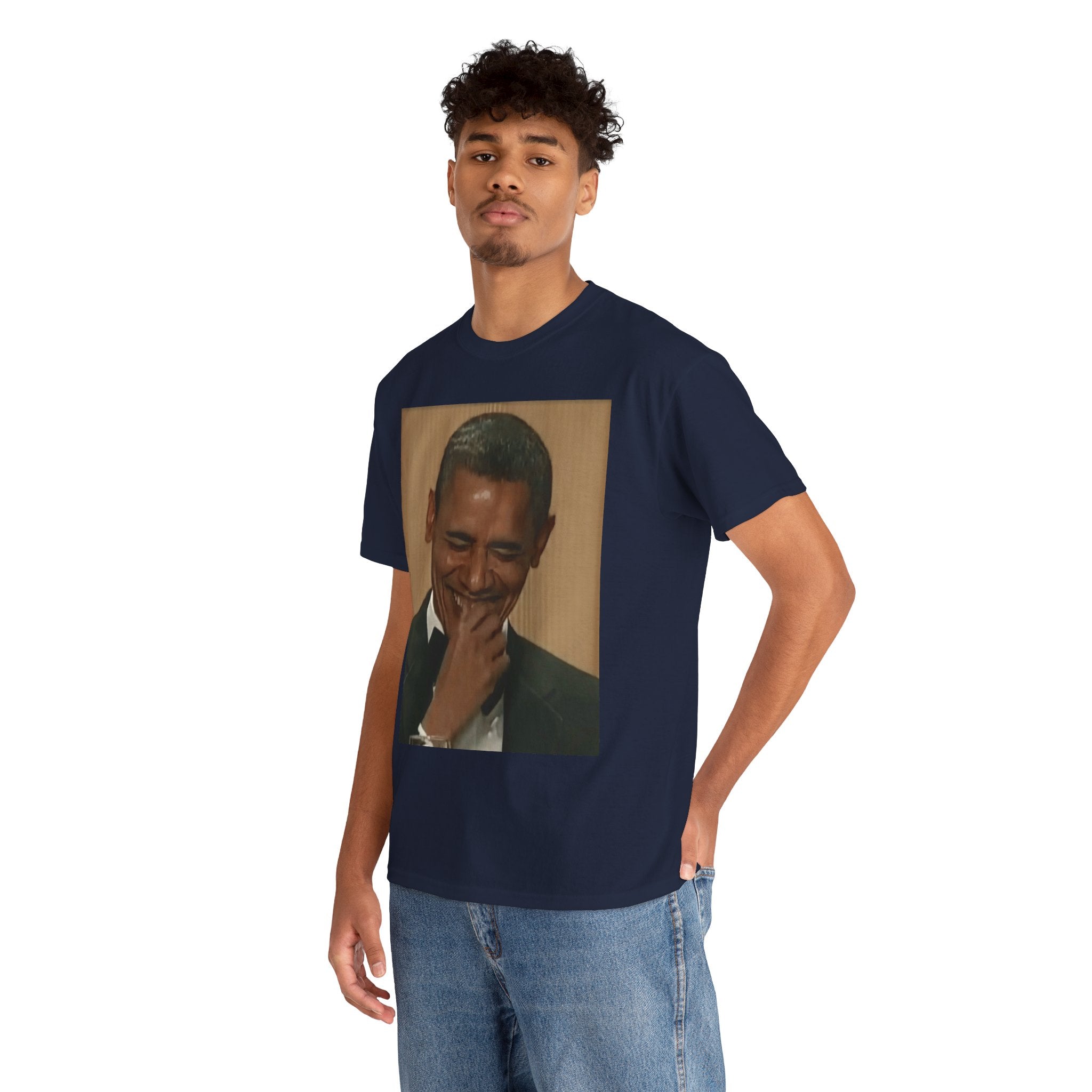 Laughing President Photo Tee — Vintage Smile Graphic T-Shirt