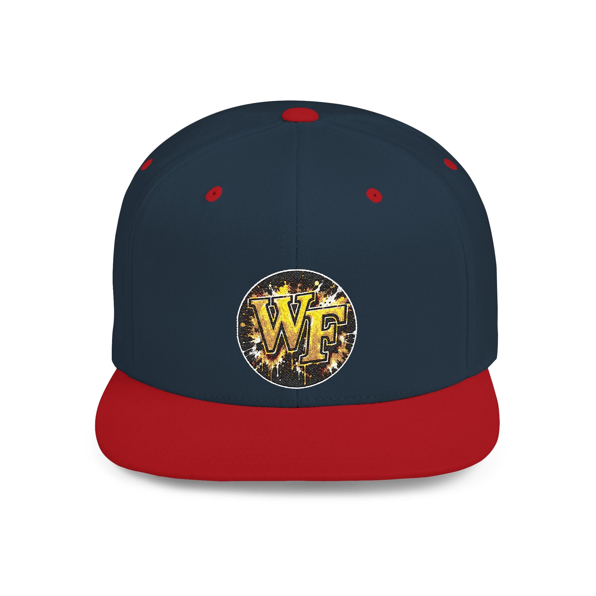 Snapback Hat — WF Gold Leopard Logo Flat Bill Cap