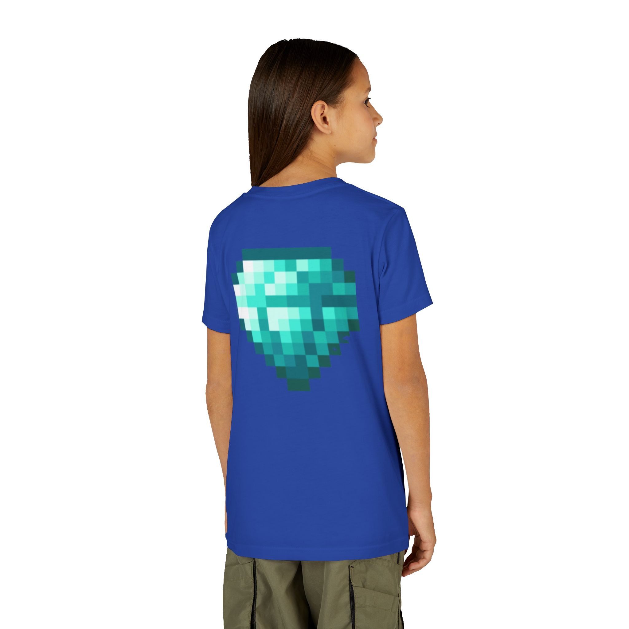 Youth Diamond Legend Tee — Pixel Minecraft-Style Gem Graphic Shirt