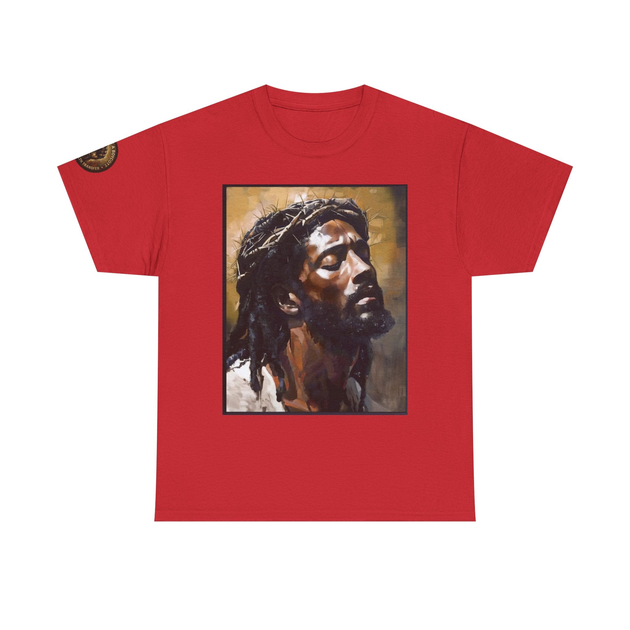 Jesus Portrait Tee with 'This Is Not A Boycott — This Is A Wealth Transfer' Back Emblem