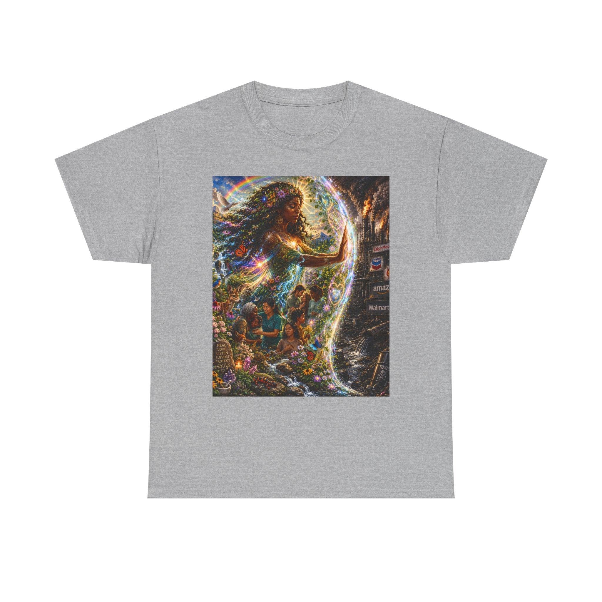 Cosmic Guardian Tee — Earth Mother Spiritual Graphic T-Shirt