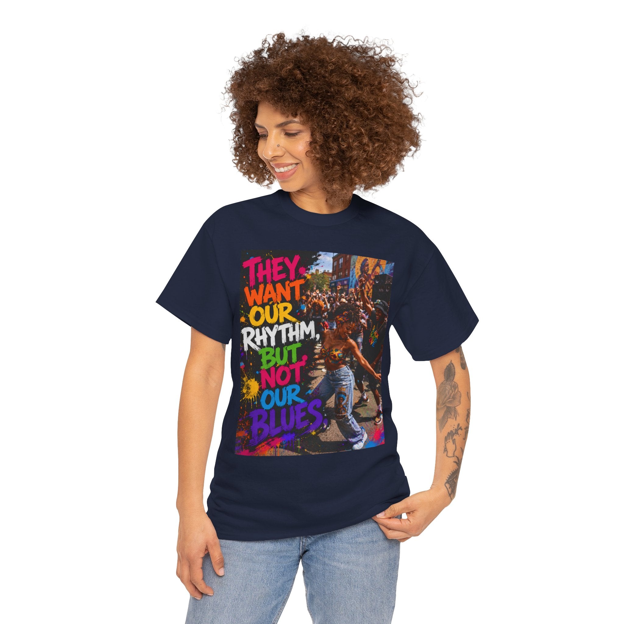 They Want Our Rhythm But Not Our Blues Tee — Black Power Fist Social Justice T-Shirt
