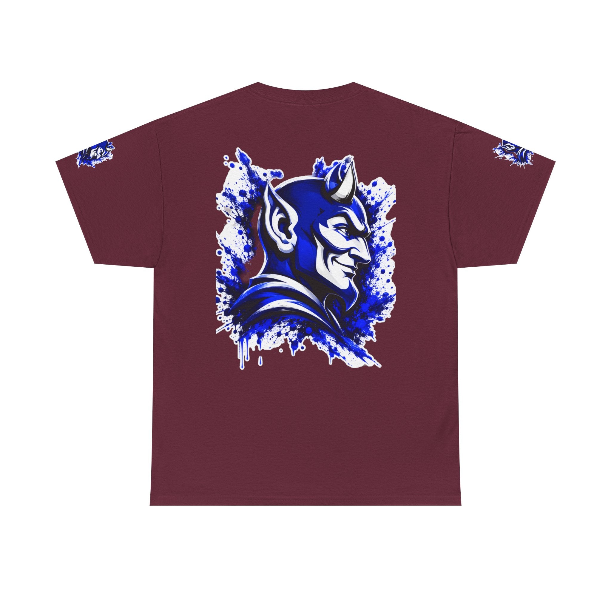 Duke Blue Devils Graphic Tee — Splatter Devil Logo T‑Shirt