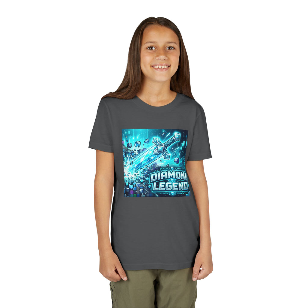 Youth Diamond Legend Tee — Pixel Minecraft-Style Gem Graphic Shirt