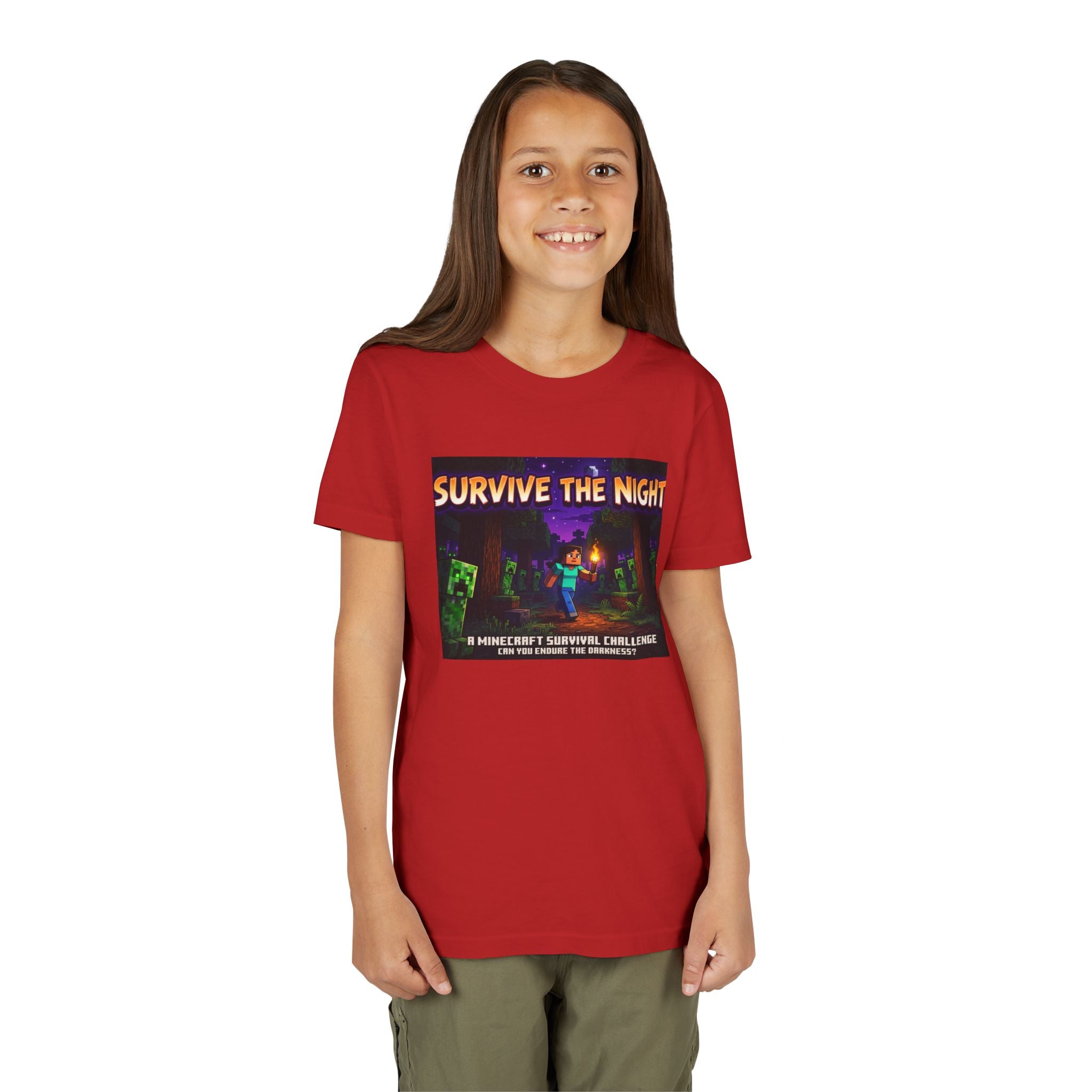 Survive the Night Youth Tee — Glowing Creeper Night Gamer Shirt