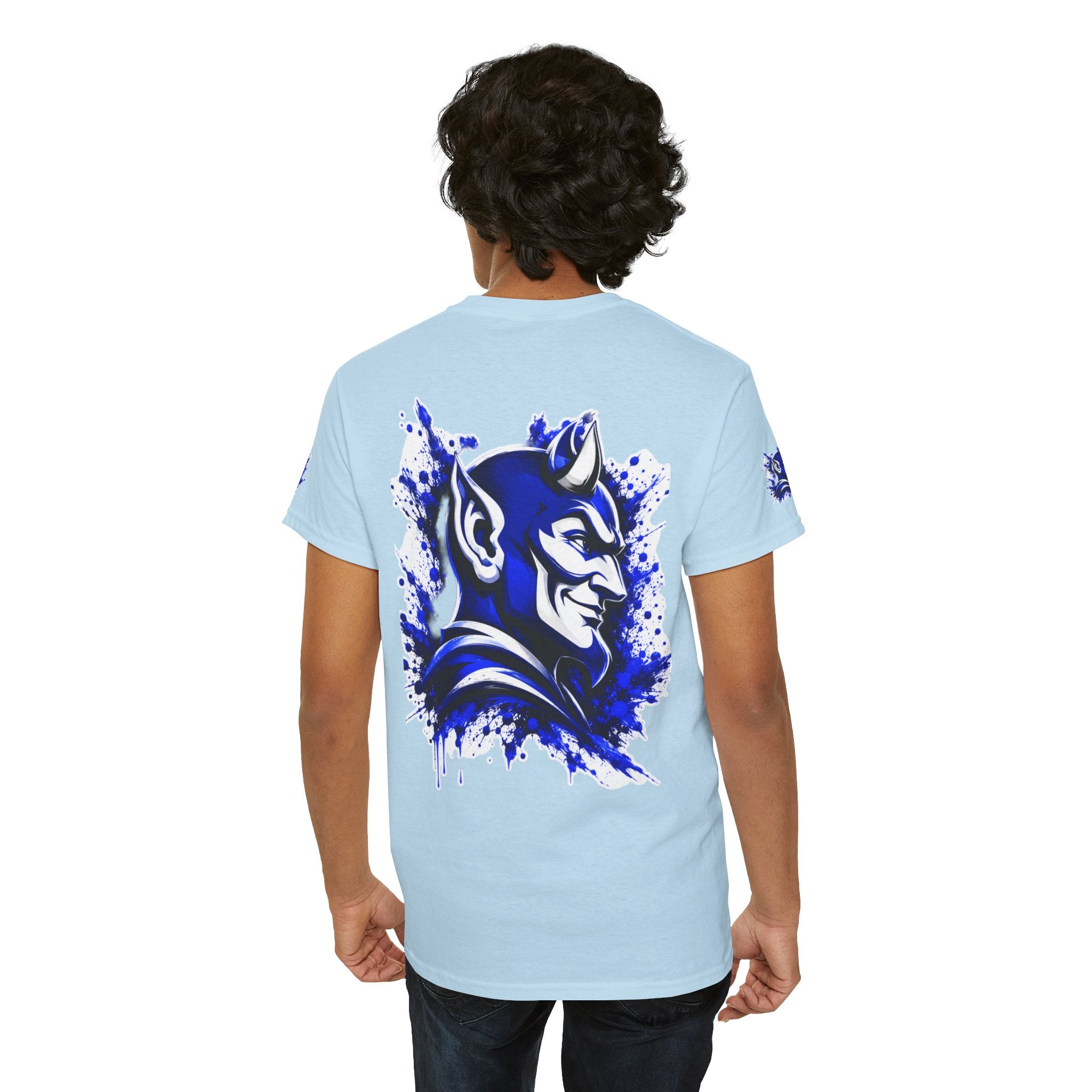 Duke Blue Devils Graphic Tee — Splatter Devil Logo T‑Shirt