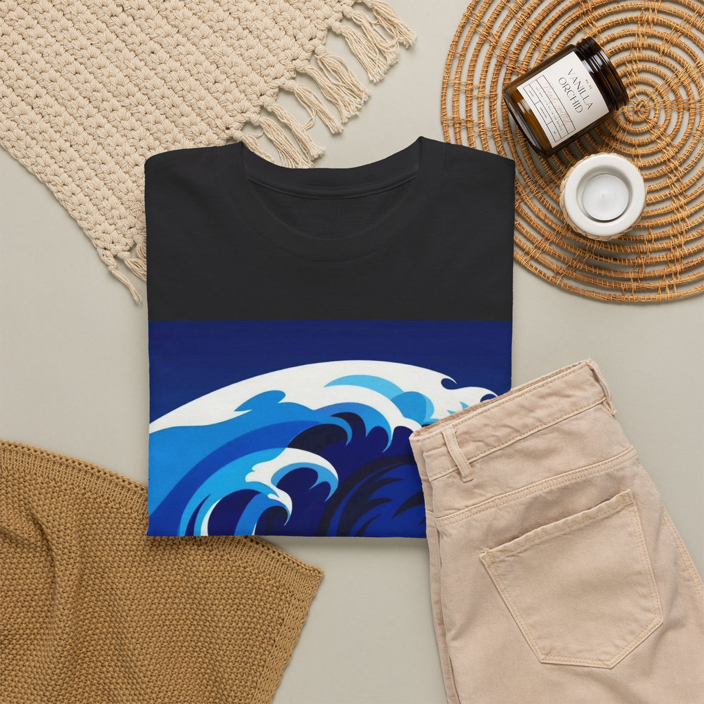T-Shirt — Coastal Wave Graphic Tee (Ocean Sunset Wave Art)
