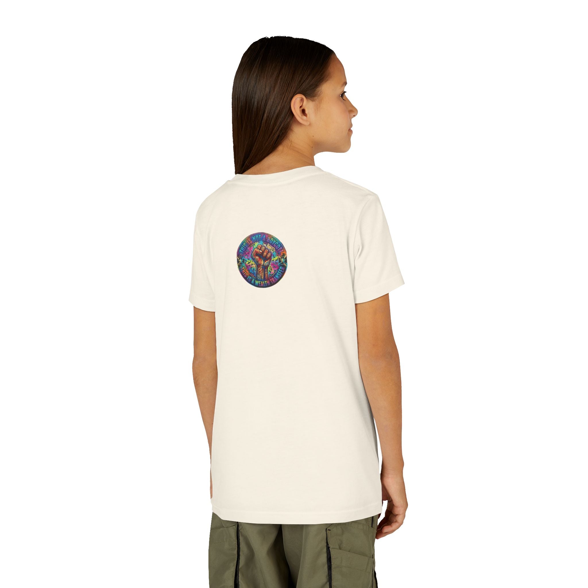 Funny Character Crew Youth Tee — Colorful Crazy Faces Graphic