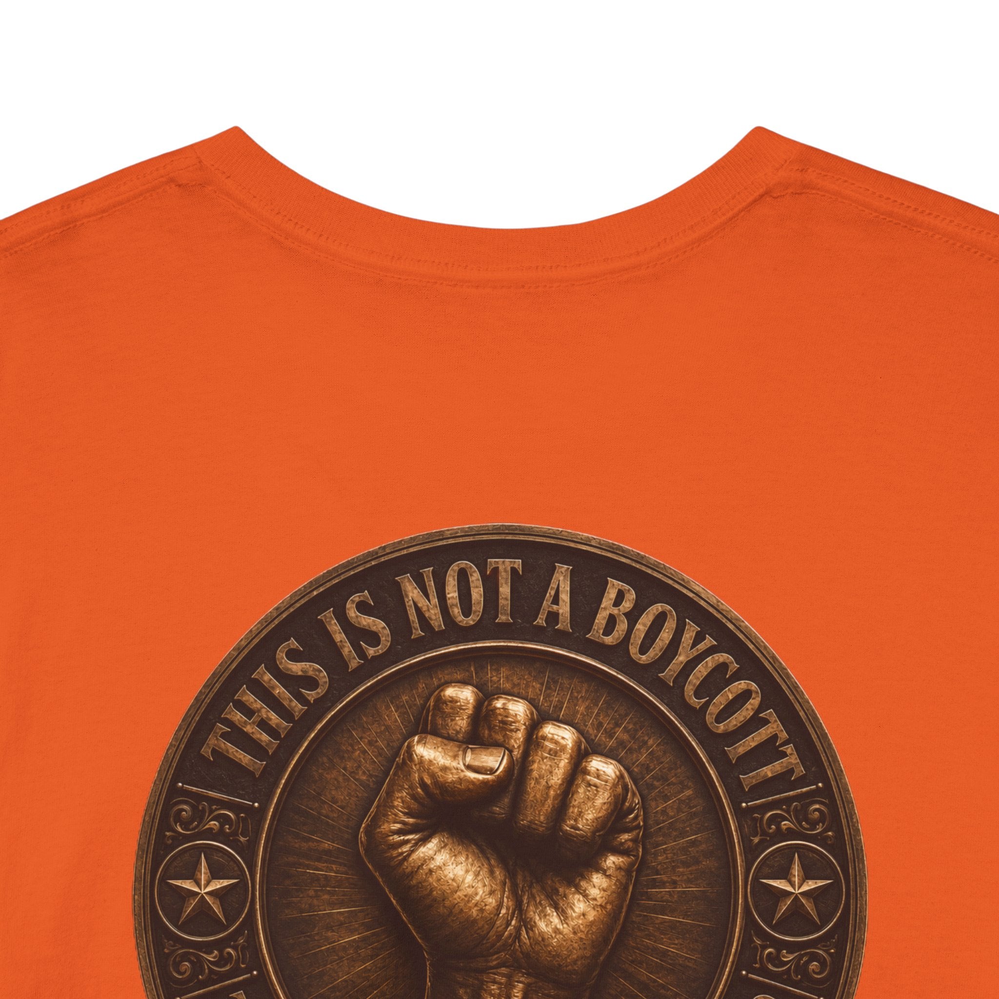 Graphic Tee — 'This Is Not A Boycott' Fist Emblem with Vintage Group Portrait