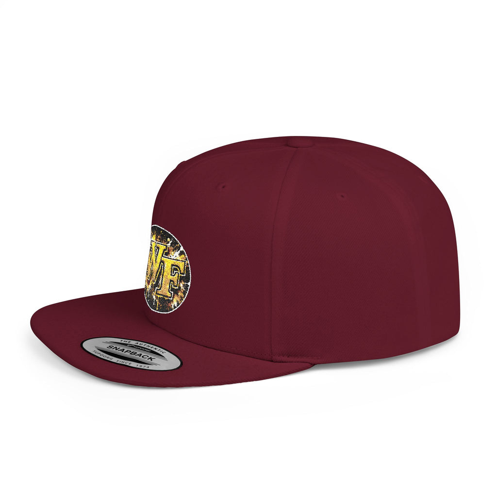 Snapback Hat — WF Gold Leopard Logo Flat Bill Cap