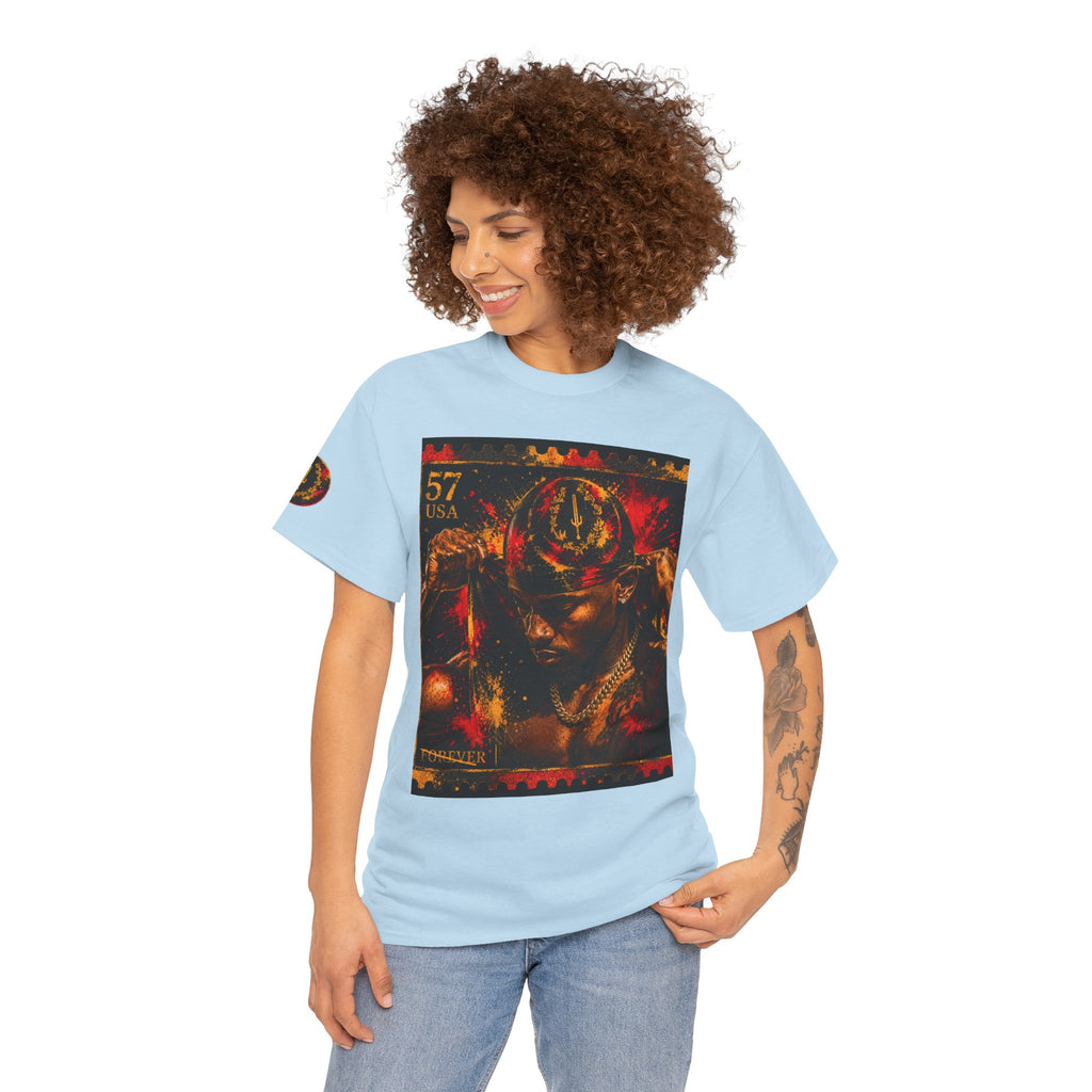 T-Shirt — Regal Afrocentric Portrait Tee (57 USA Stamp Design)
