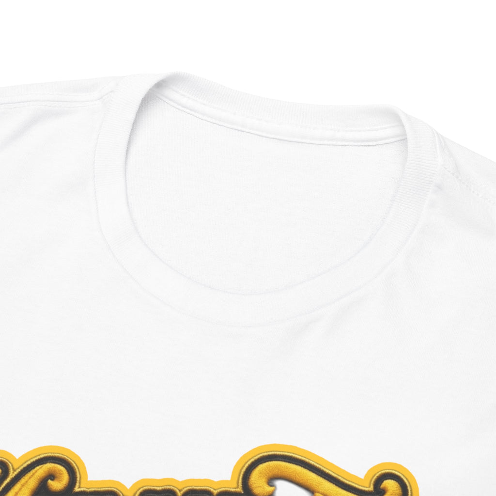 Melanated 19 Graphic Tee — Retro Script Logo & Gold Number Baseball Shirt