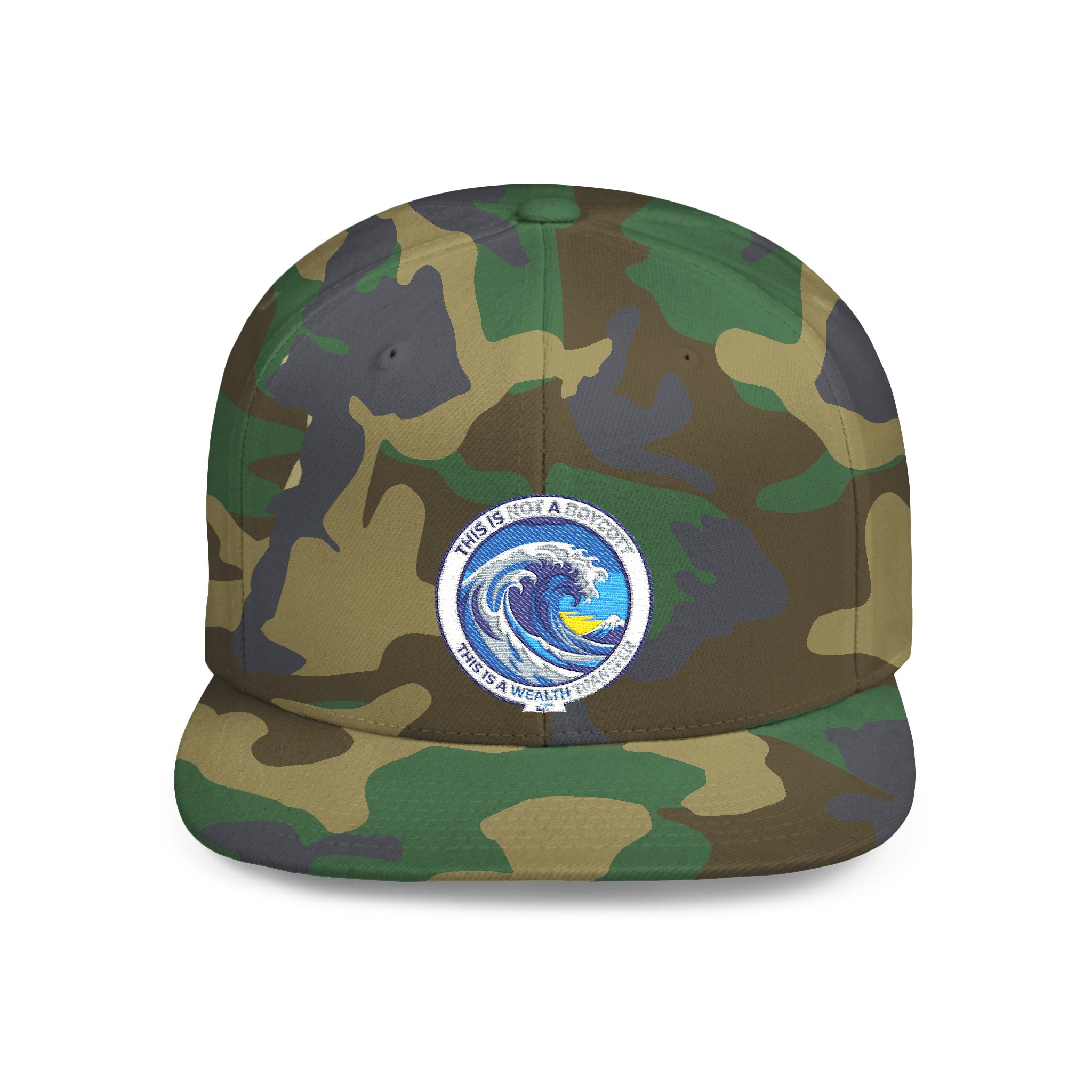 Copy of Reggae Vibes Flat Bill Snapback Hat — Colorful Rasta Music Patch