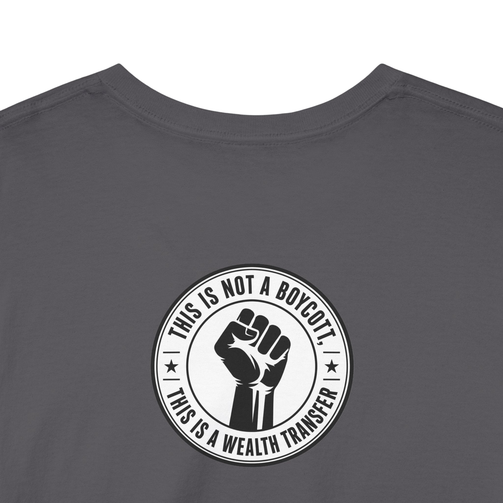 Graphic Tee — Retro Portrait Front with Black Power Fist Back