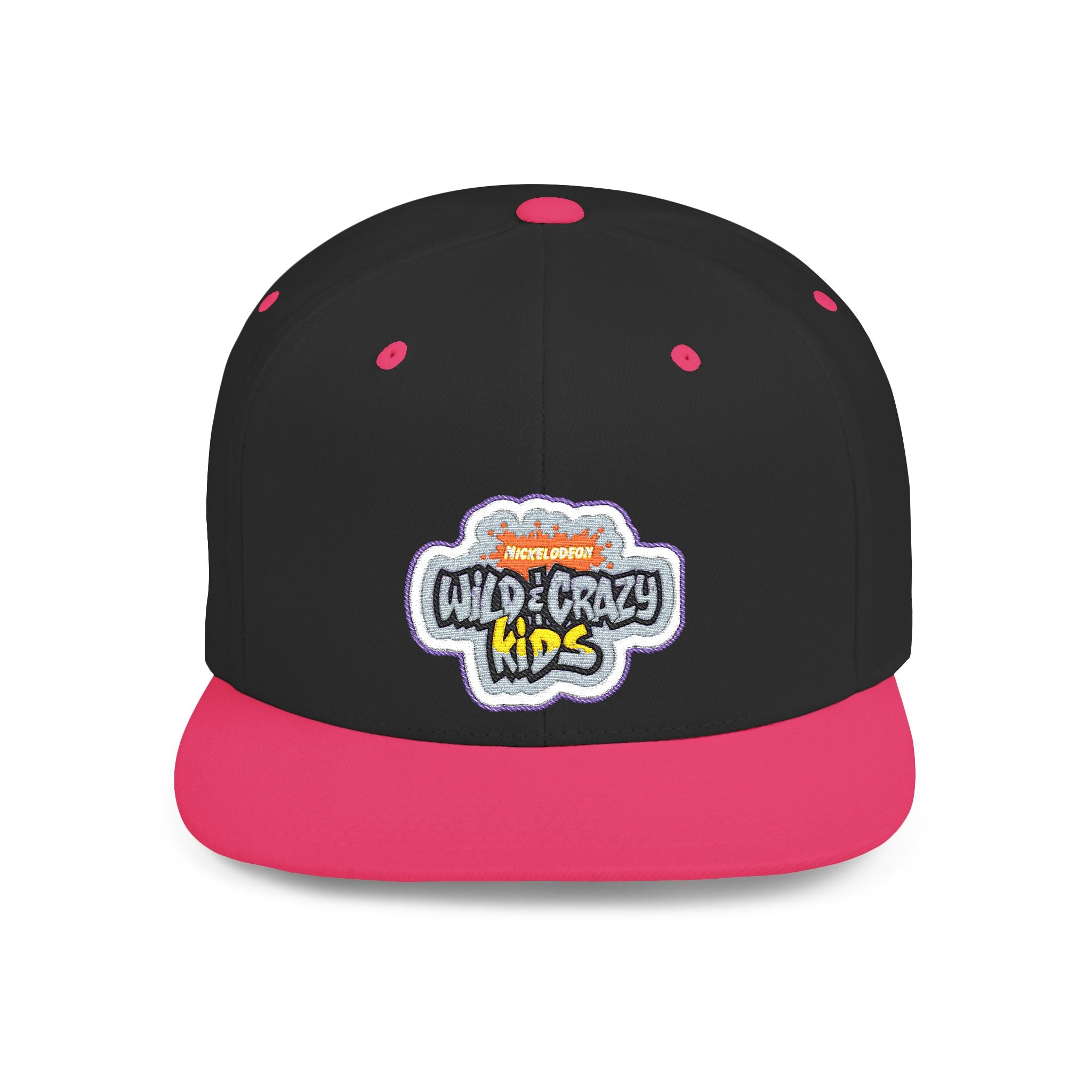 Flat Bill Snapback Hat — 'Neighborhood Vibes' Embroidered Patch Cap